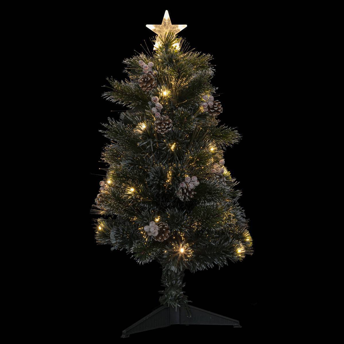 Sapin lumineux fibre optique Sofia 34 LED H.90cm FEERIC LIGHTS & CHRISTMAS - Image 2