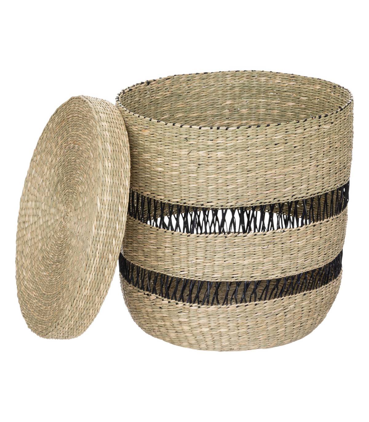 Lot de 2 paniers avec couvercle Jayla naturel - Imagen 2