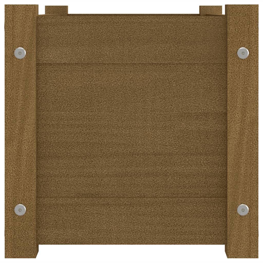 Maison Chic - Jardinière d'extérieur - Pot De Fleurs Marron miel 60x31x31 cm Bois de pin - Imagen 4