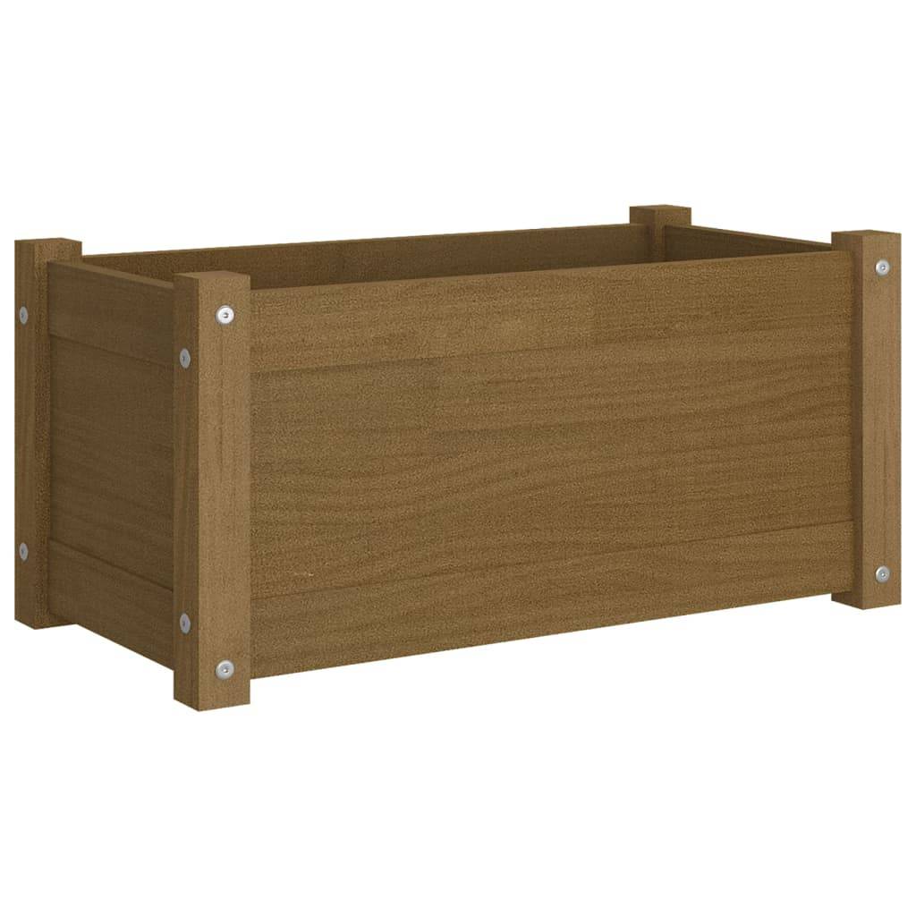 Maison Chic - Jardinière d'extérieur - Pot De Fleurs Marron miel 60x31x31 cm Bois de pin - Imagen 1