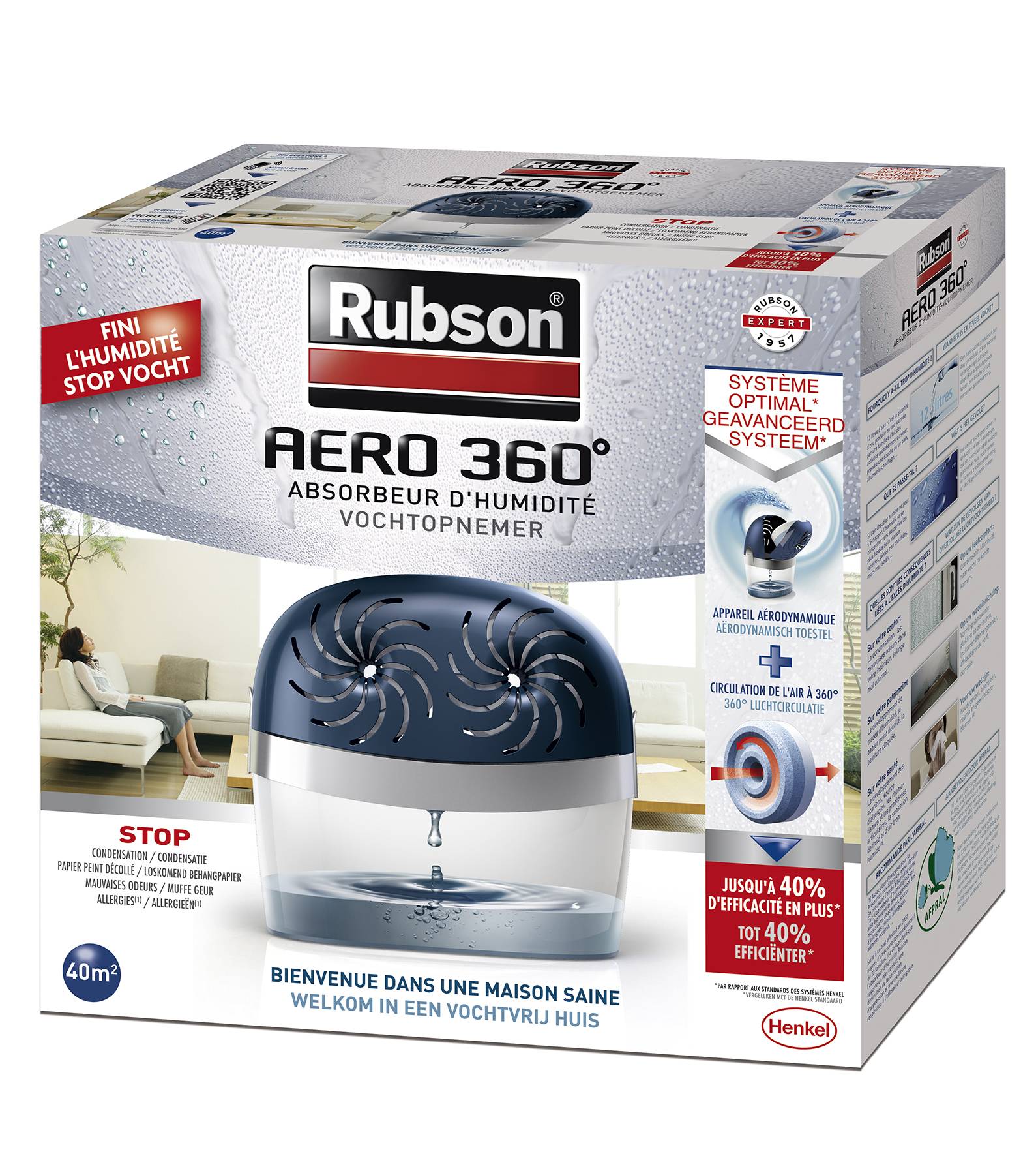 Rubson - Absorbeur d'humidité 40m2 + 2 recharges 2012041 Rubson
