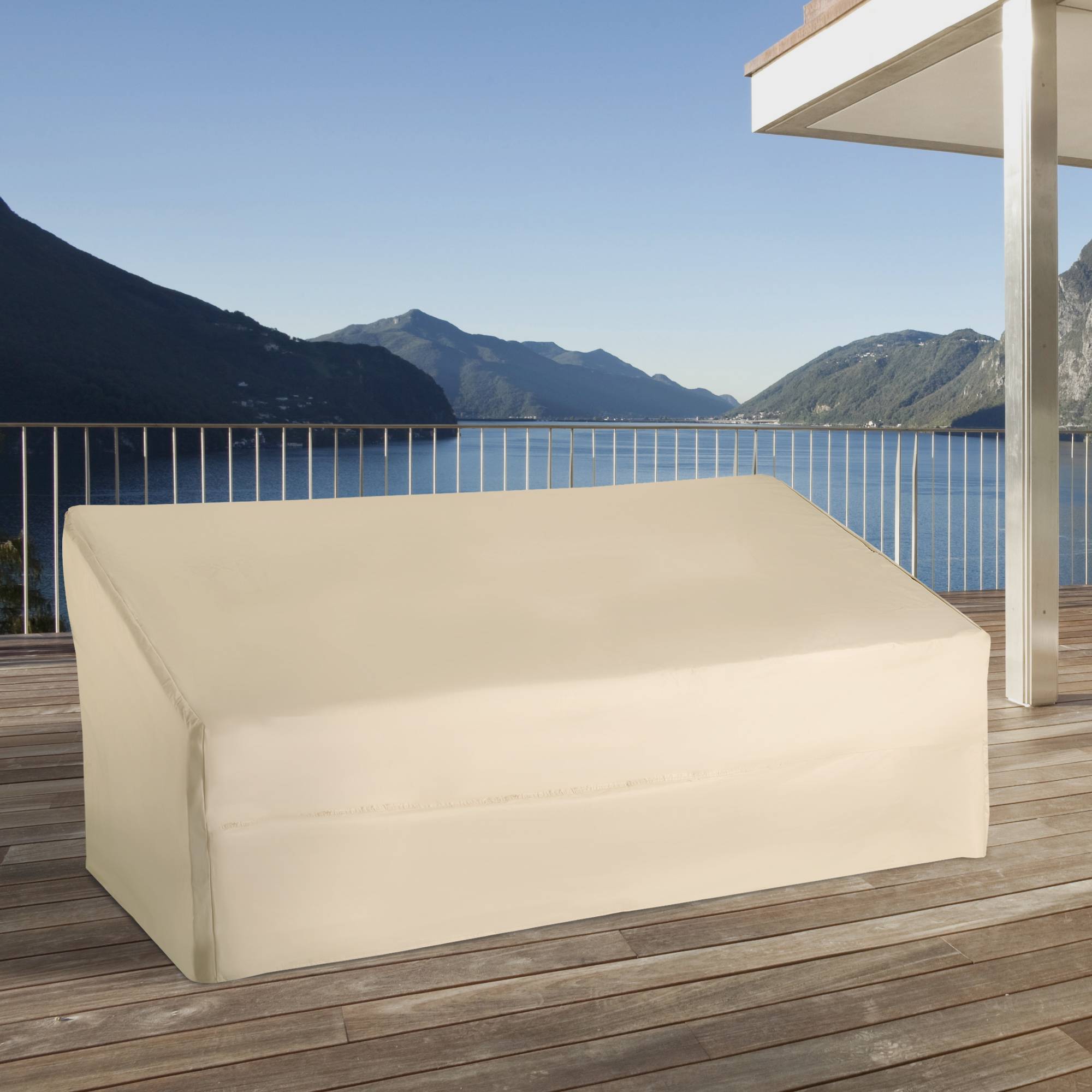 Housse imperméable beige pour banc 3 places (218 x 111 x 101 cm) – Housse pour canapé ou mobilier de jardin - Image 3