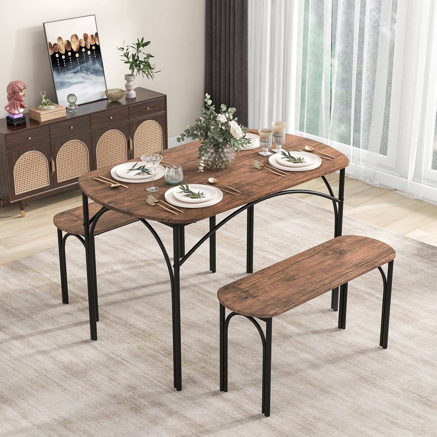 Lot de 2 Chaises de Salle à Manger BatonY chaise avec accoudoirs pieds en métal, Chaise