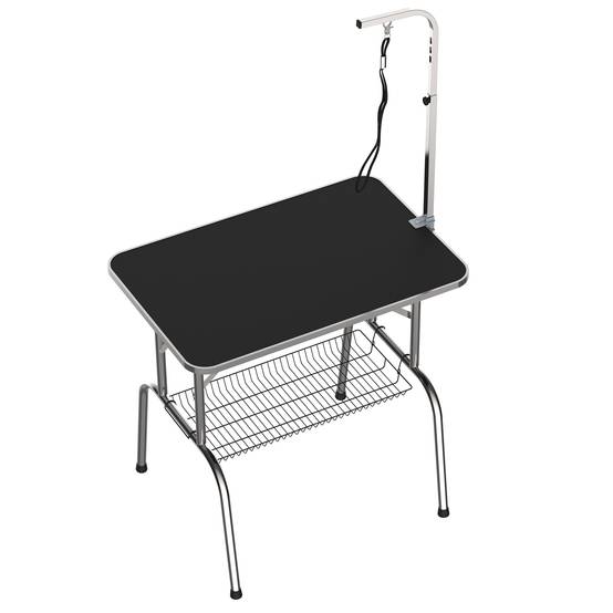 Table de Toilettage Pliante Acier Inox Pour Chien Soin Antidérapant 90x60cm Noir - ComfortXL Pet Living - Image 8