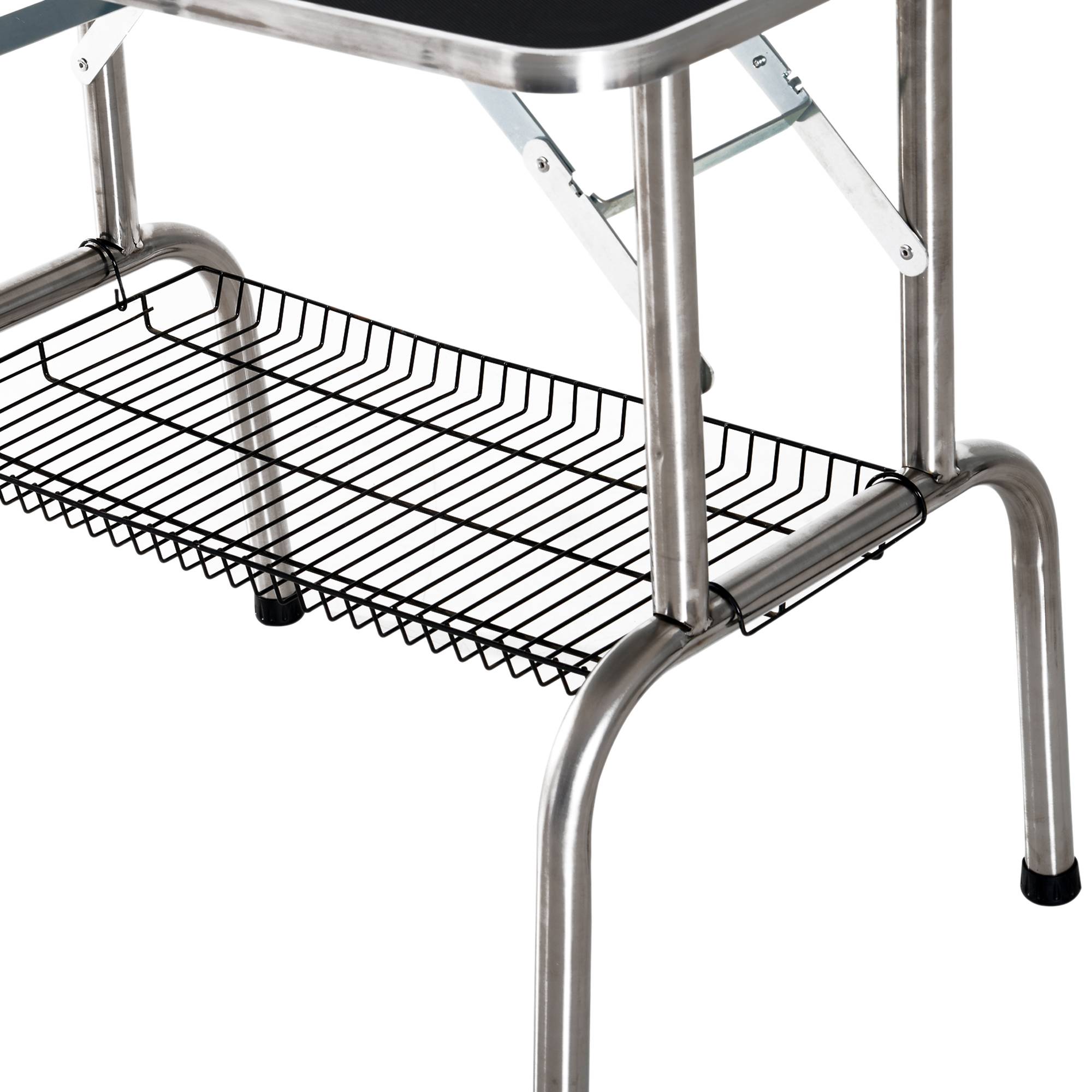 Table de Toilettage Pliante Acier Inox Pour Chien Soin Antidérapant 90x60cm Noir - ComfortXL Pet Living - Image 7