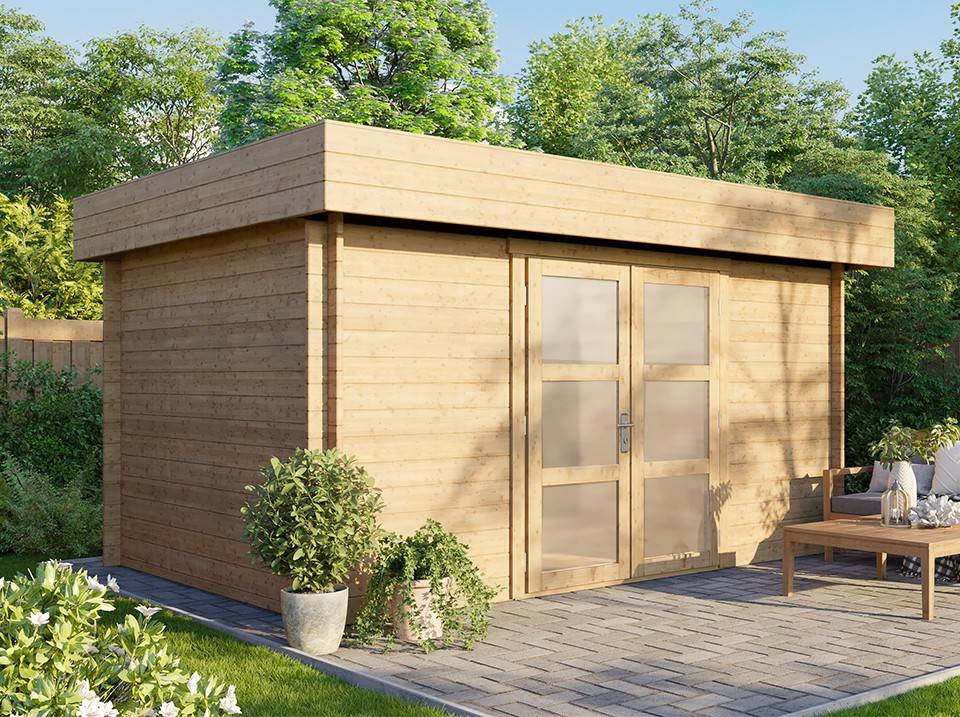 Direct Abris - Abri de Jardin WELLAND 10m2 - 426 x 304 cm - Epaisseur des murs : 28mm - Epicea - Cabane de Jardin Bois - Stockage - Imagen 1