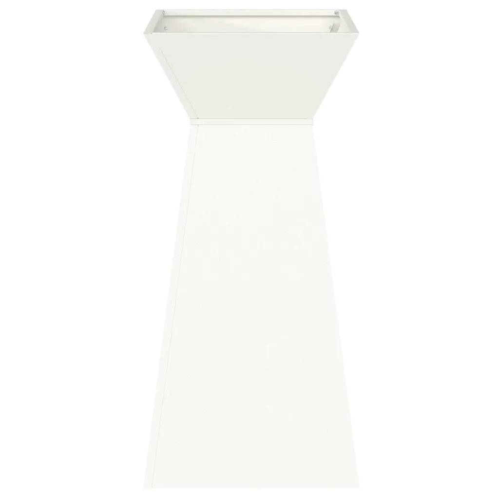Helloshop26 - Lot de 2 jardinières pilier design contemporain extérieur 35 x 35 x 73 cm en matériaux blanc - Image 3