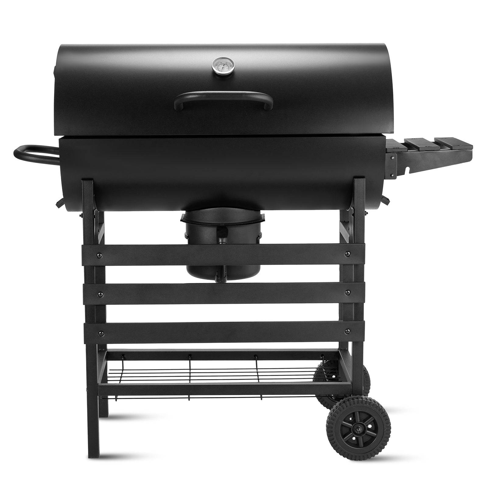 Teeno - Barbecue au charbon de bois, barbecue au charbon de bois XXL avec couvercle, tiroir à cendres, gants résistants à la chaleur, avec roulettes - Image 5