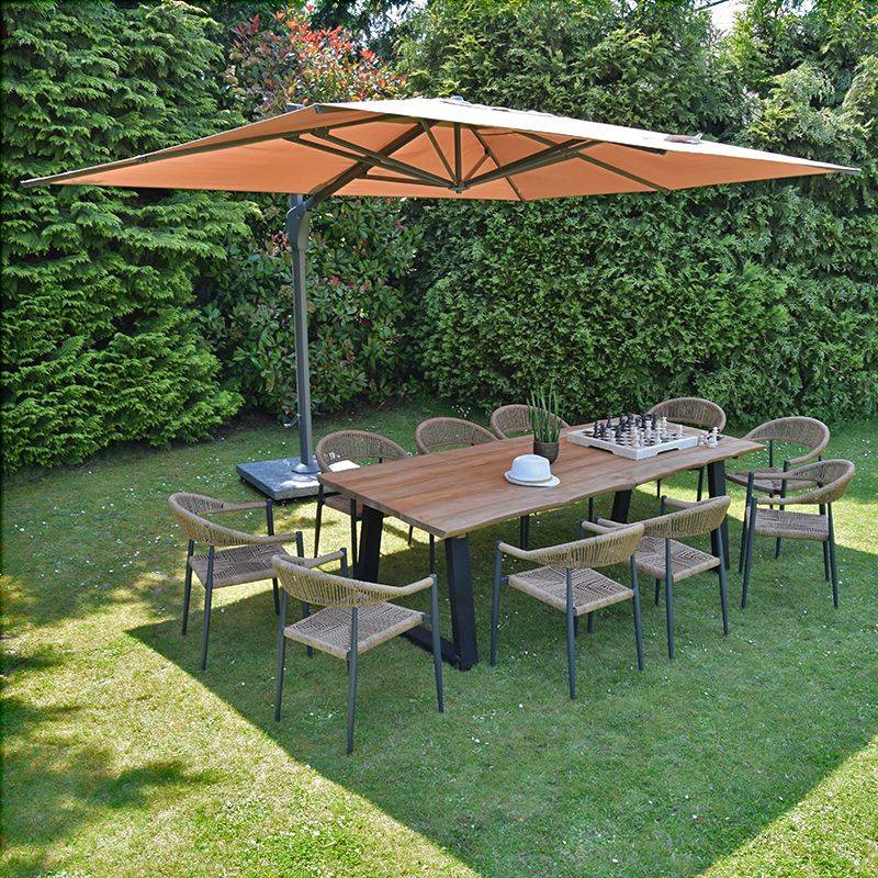 Parasol déporté taupe 4x3 m Neptunia - Gecko Jardin - Imagen 1
