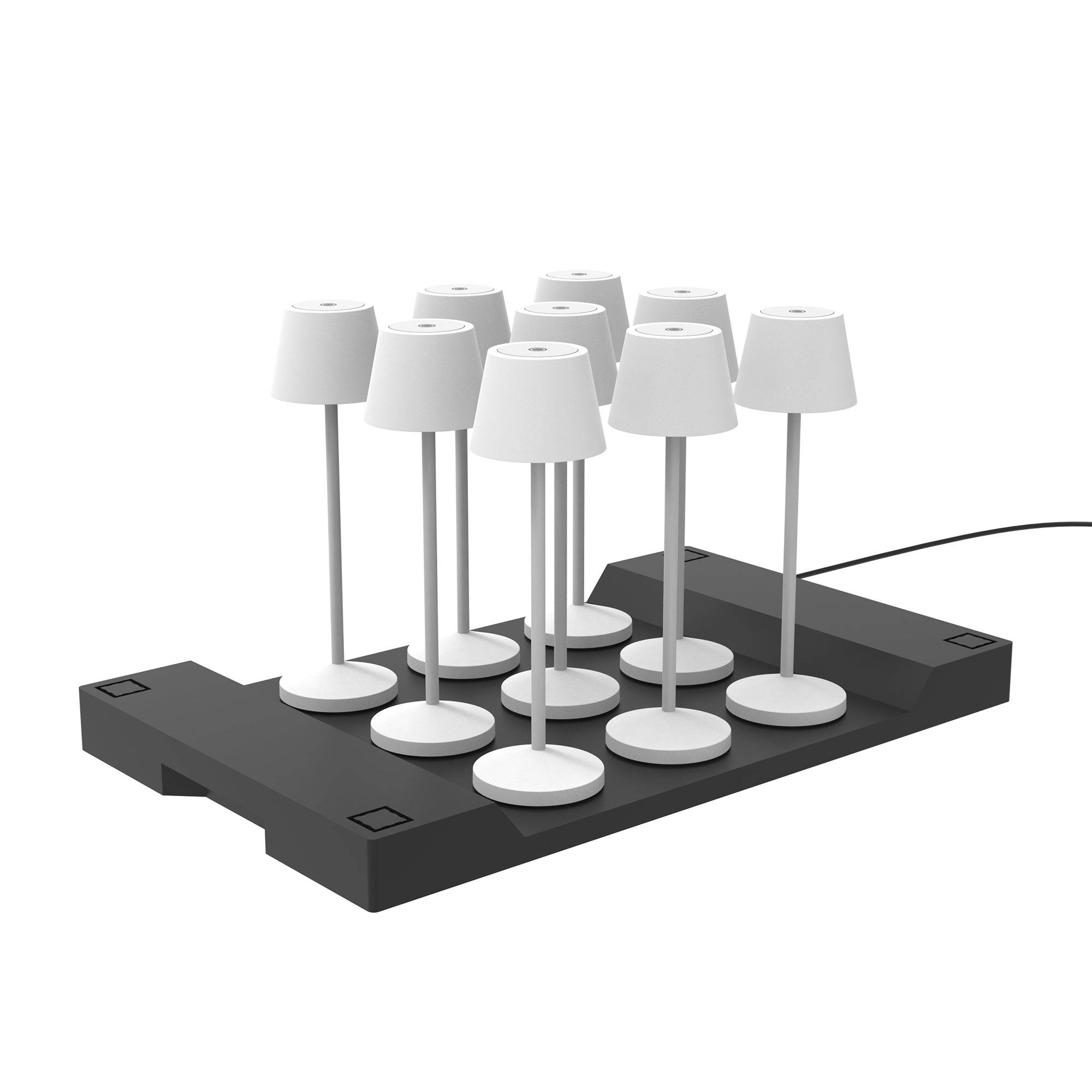 Lumisky - 9 Lampes de table EMILY Blanc + base de chargement - Imagen 1