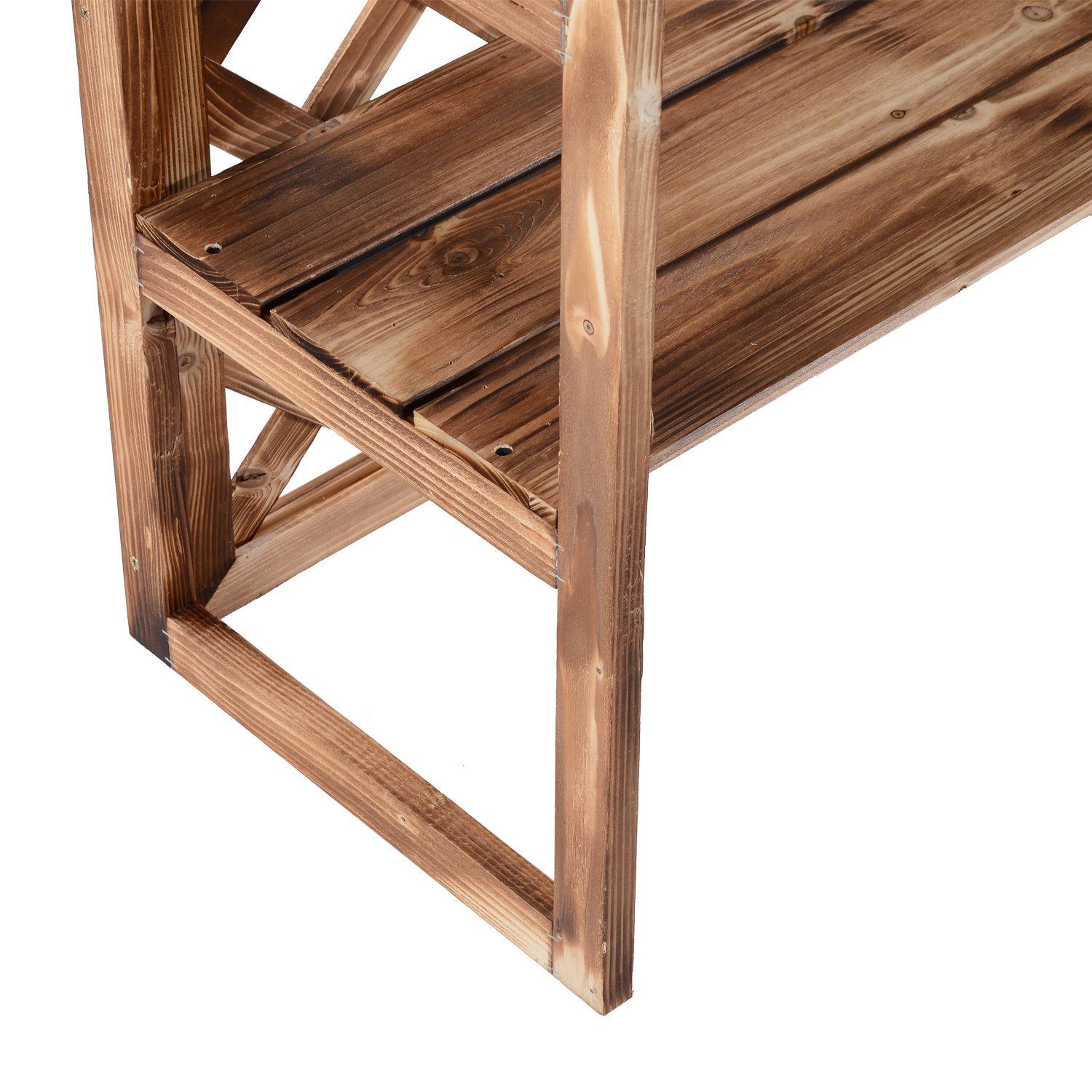 Porte-plantes en bois de sapin pour balcon 3 niveaux grande capacité 75x38x120cm naturel - ComfortXL Outdoor Living - Image 7