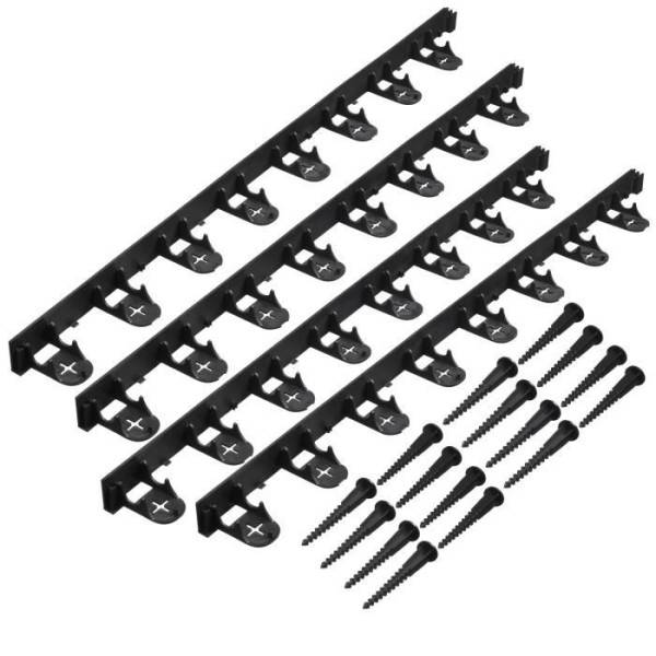 NATURE Bordure a gazon en polypropylene et polyéthylene - 16 ancres - H 4,5 x (4 x L100) cm - Noir - Image 1