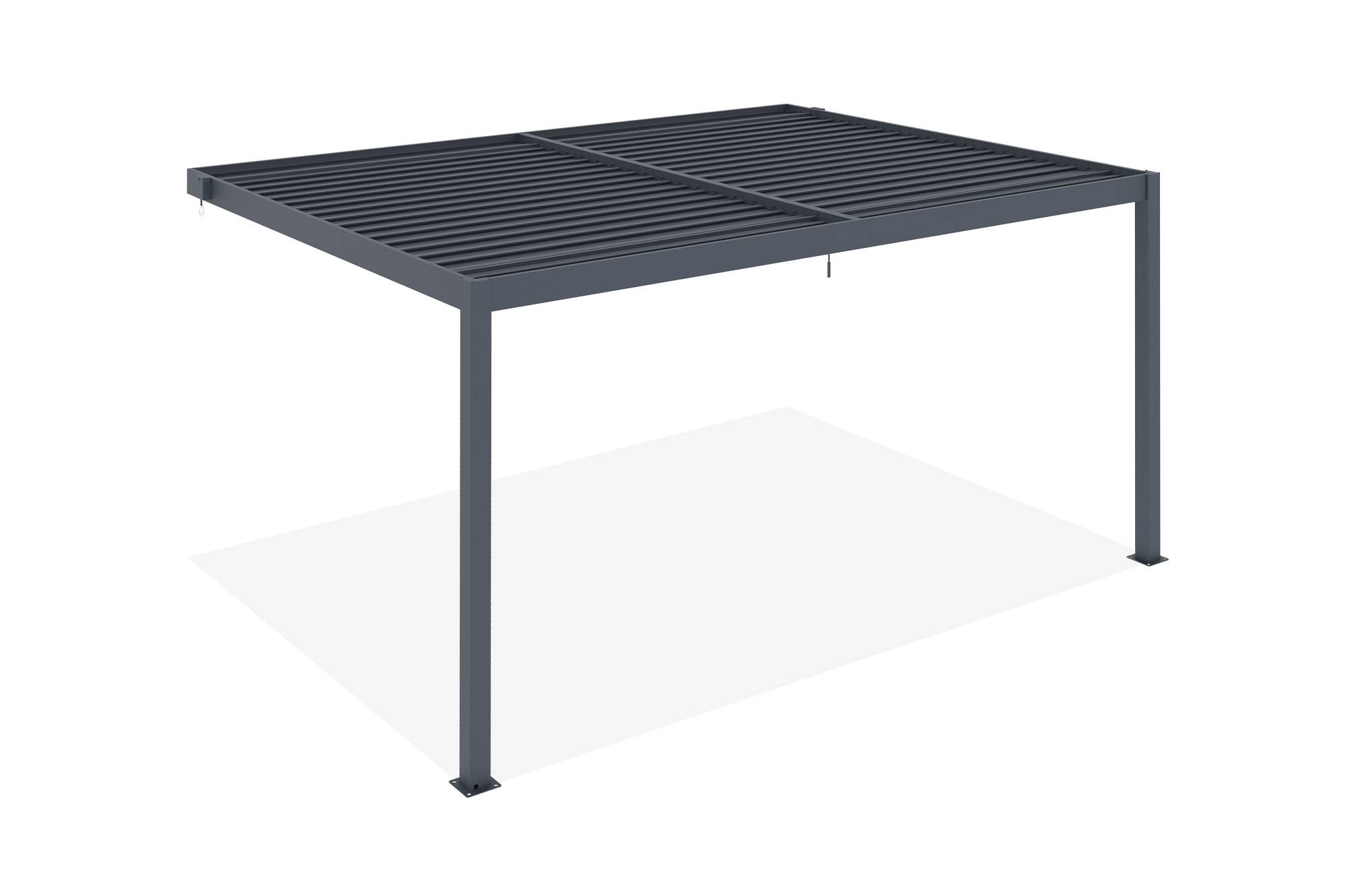 CAZEBOO - Cazeboo Pergola bioclimatique adossée PIANA 4x3 m aluminium gris - Lames orientables - Image 6