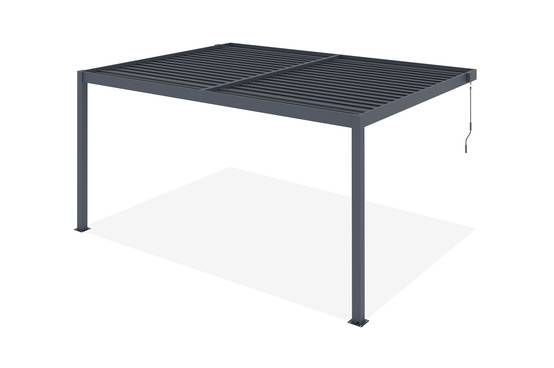 CAZEBOO - Cazeboo Pergola bioclimatique adossée PIANA 4x3 m aluminium gris - Lames orientables - Image 5