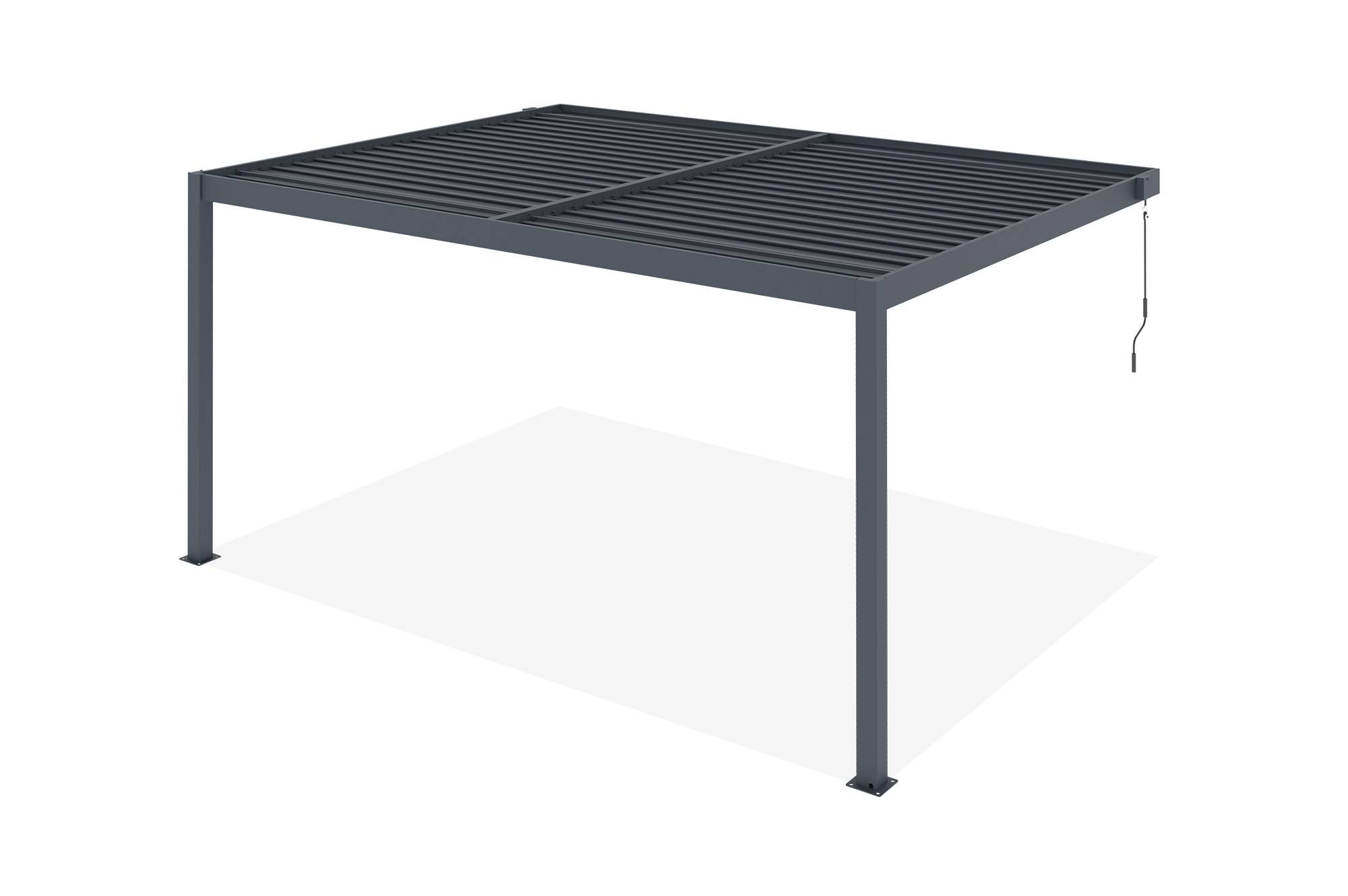 CAZEBOO - Cazeboo Pergola bioclimatique adossée PIANA 4x3 m aluminium gris - Lames orientables - Image 5