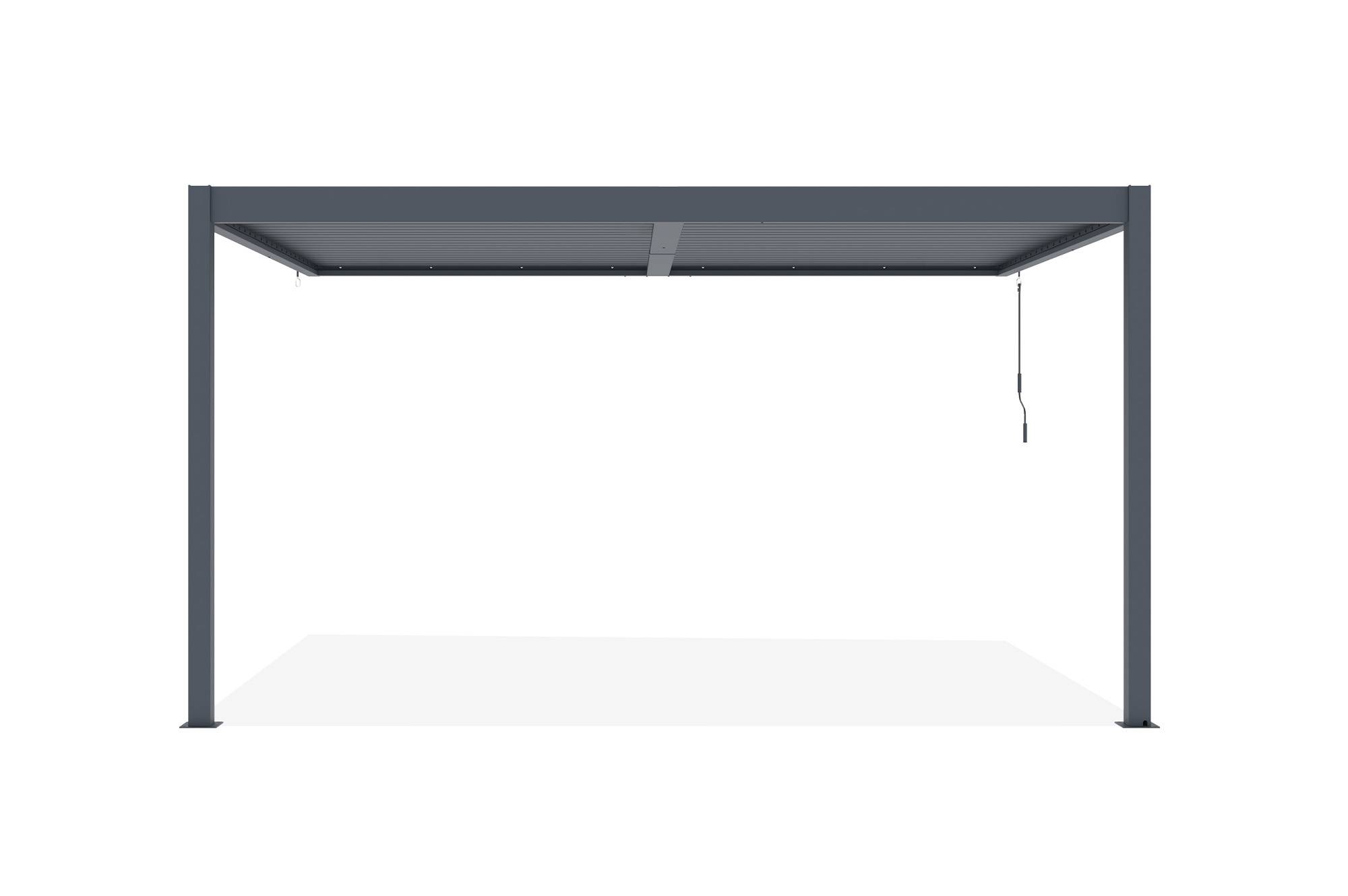 CAZEBOO - Cazeboo Pergola bioclimatique adossée PIANA 4x3 m aluminium gris - Lames orientables - Image 3