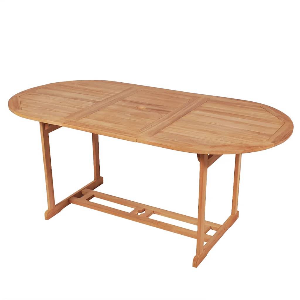 Table de jardin Bois de teck solide 180 x 90 x 75 cm, Poid :25kg - PANGIVO - Image 1