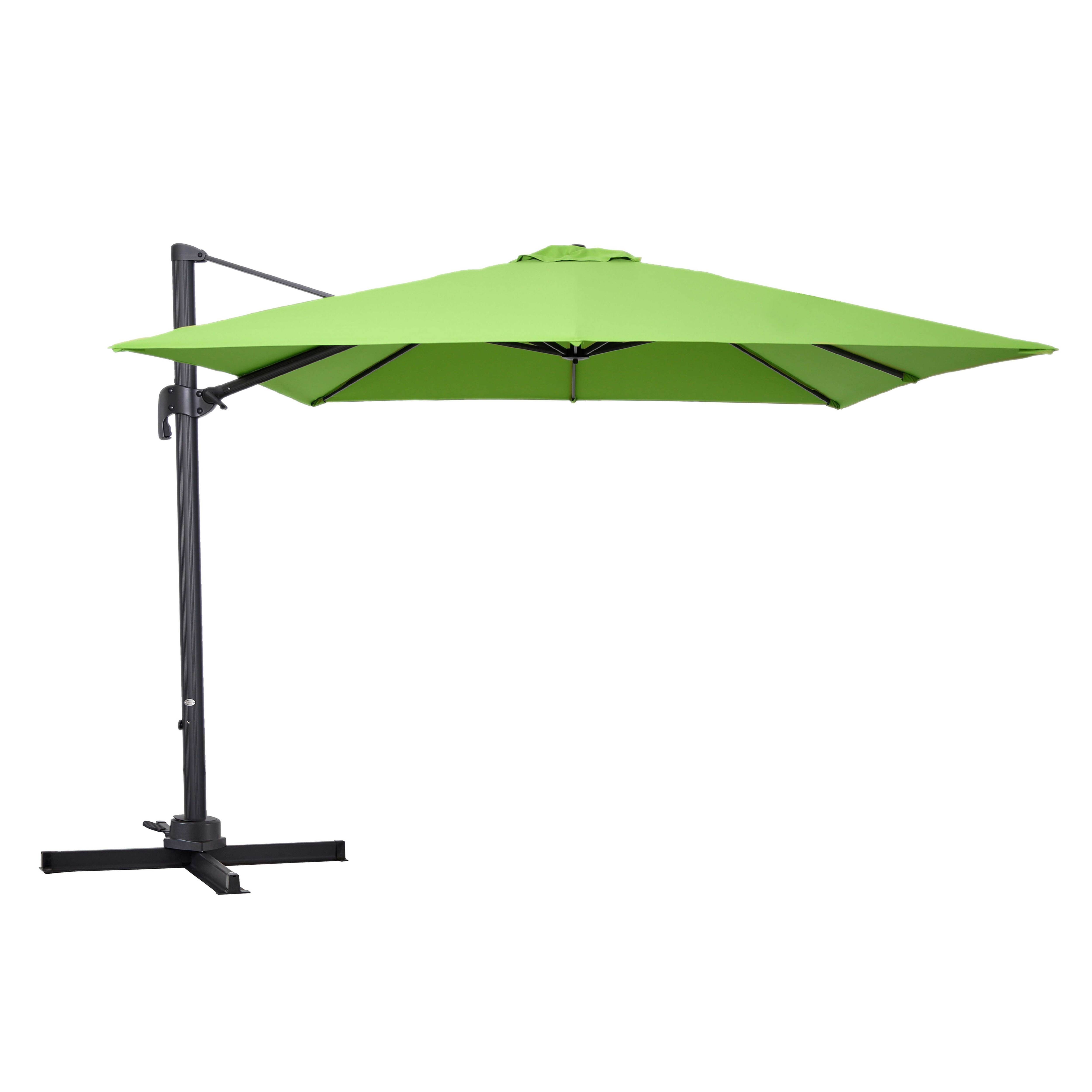 Oviala - Parasol déporté inclinable et rotatif 3 x 3m en aluminium vert Malaga - Oviala - Imagen 2
