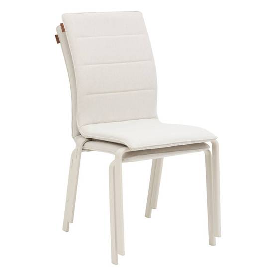 Hesperide - Chaise de jardin empilable "Diese" ivoire & argile aluminium et texaline Hespéride - Image 2
