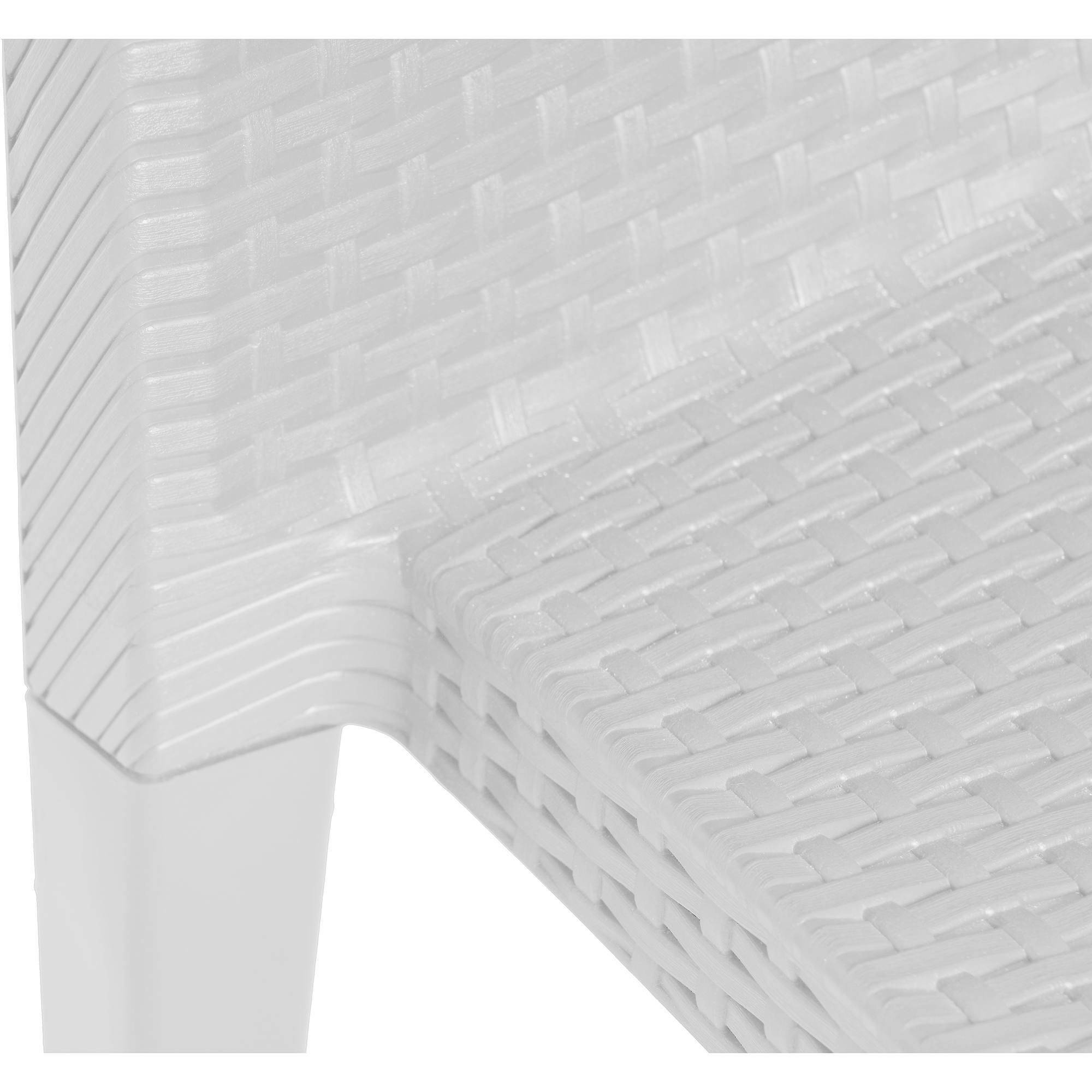 Dmora - Ensemble de 4 chaises d'extérieur Dmaldin, Sièges de jardin, Chaise de table à manger, Fauteuil d'extérieur effet rotin, 55x48h86 cm, Blanc - Dmora - Imagen 5