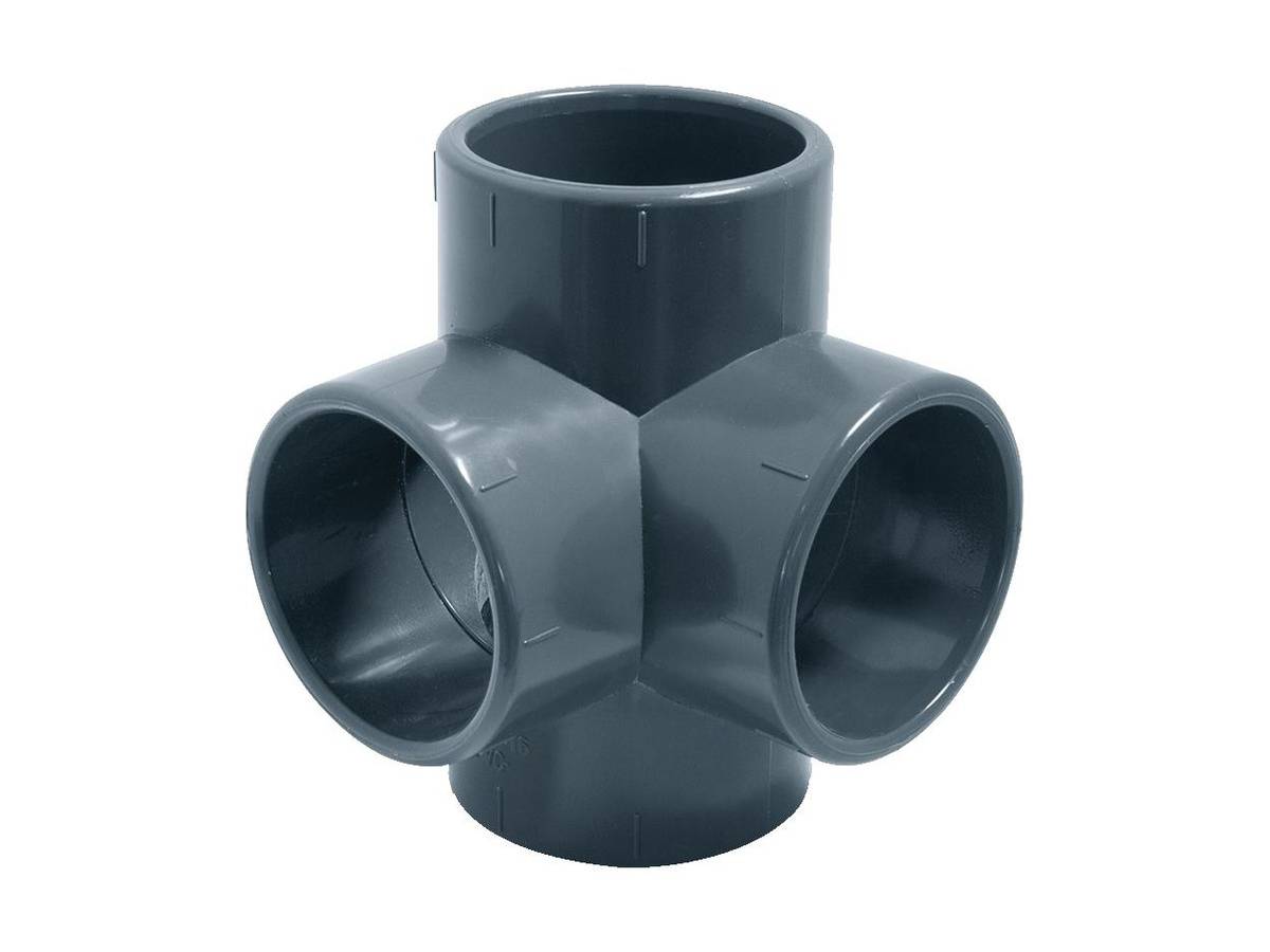 Fitt - Té 4 voies PVC pression 90° Ø 63 mm - Fitt - Imagen 1
