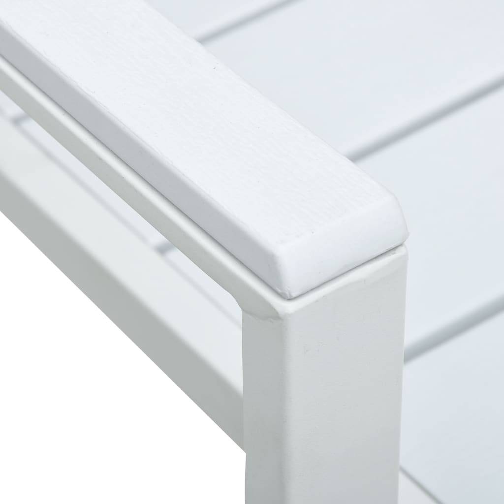 Lot de 4 Chaises de jardin - Chaises d'extérieur - Fauteuils de jardin Blanc PEHD Aspect de bois - Image 7