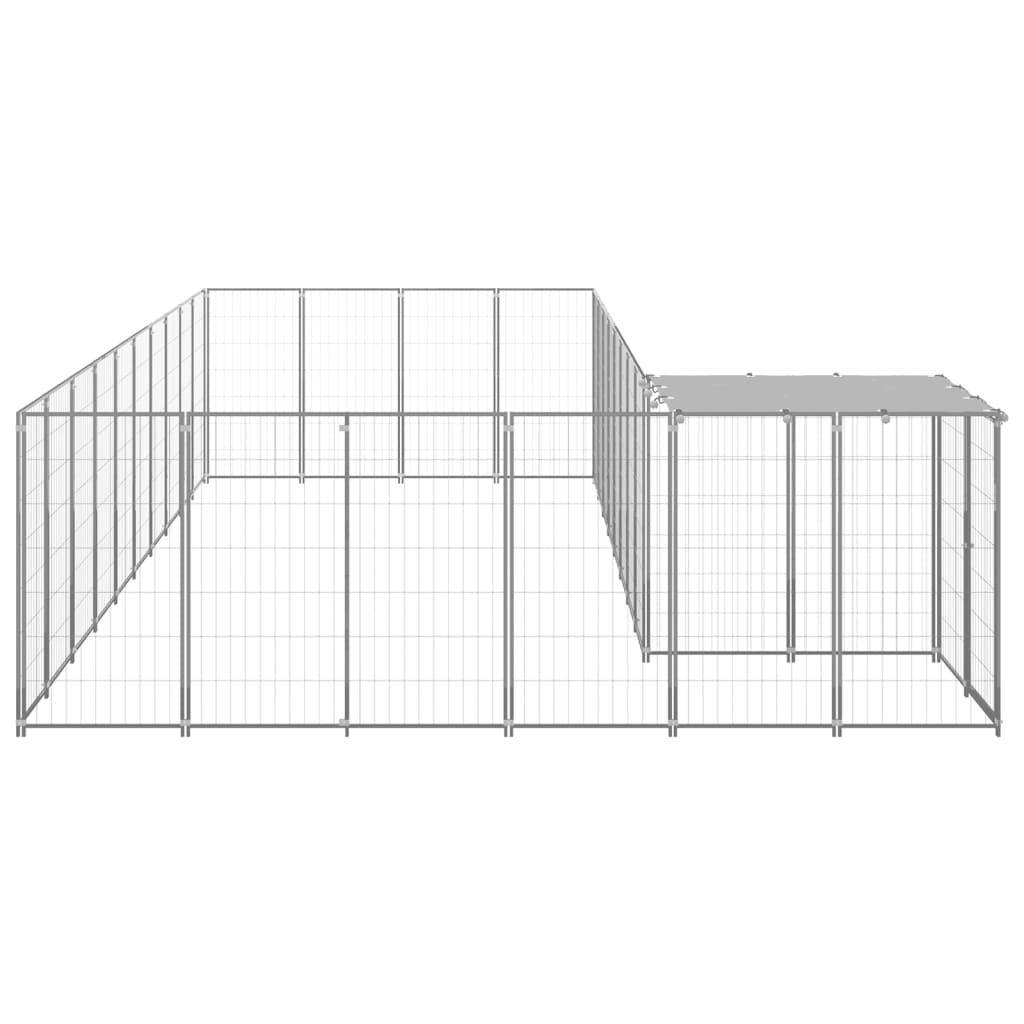 Helloshop26 - Chenil extérieur cage enclos parc animaux chien argenté 19,36 m² acier - Imagen 4