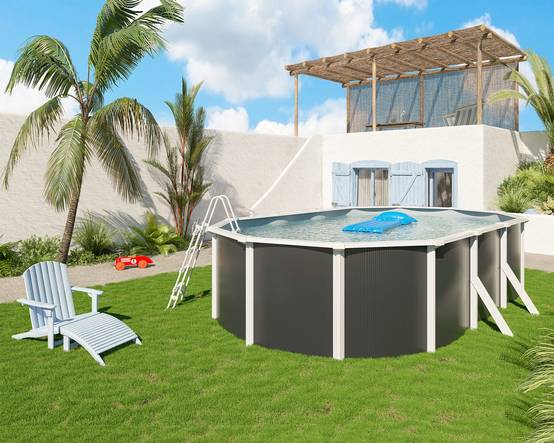 Liner gris pour piscine métal intérieur 6,10 x 3,60 x 1,32 m - Image 4