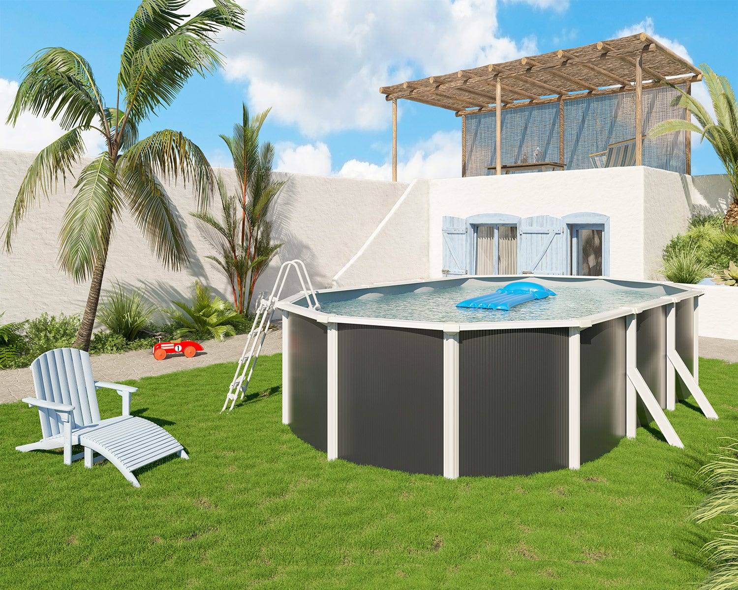 Liner gris pour piscine métal intérieur 6,10 x 3,60 x 1,32 m - Image 4