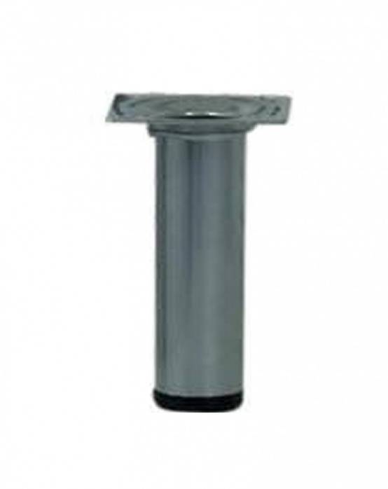 Pied de meuble cylindrique fixe acier époxy gris, 10 cm