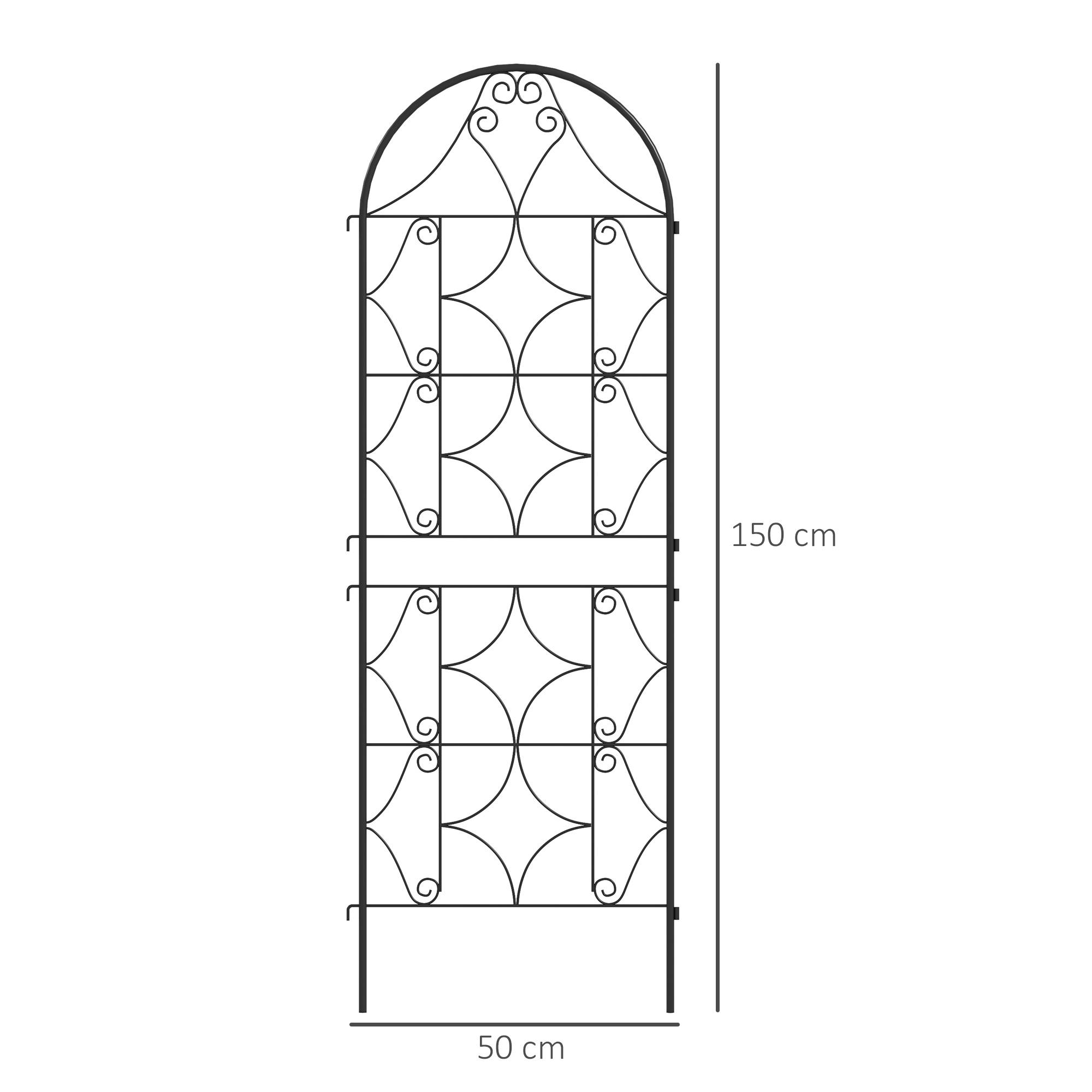 Treillis pour les plantes grimpantes 50x120cm,  ou légumes d'escalade, Noir - Image 3