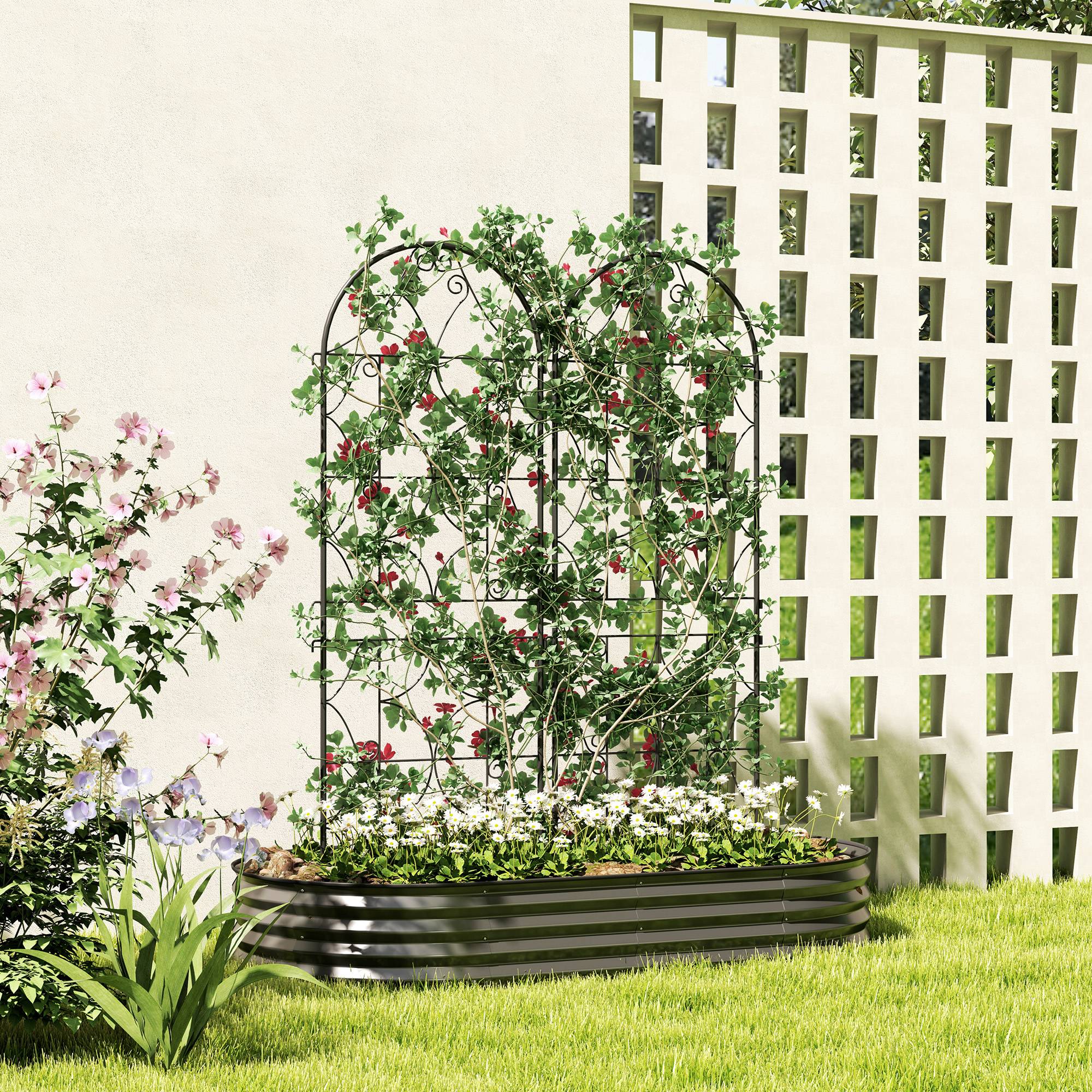 Treillis pour les plantes grimpantes 50x120cm, ou légumes d'escalade, Noir - Image 2