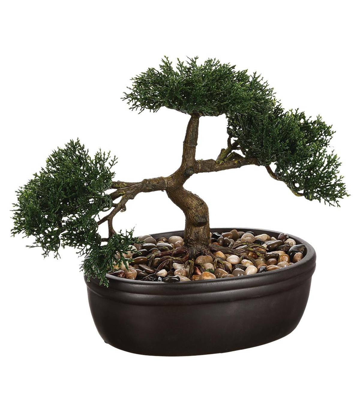 Plante artificielle Bonsaï dans un pot en céramique H 23 cm - Image 1