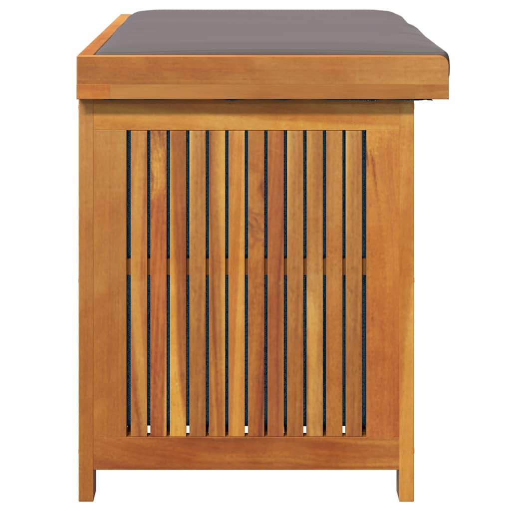 Boîte à coussins bois d'acacia naturel et gris foncé 90 x 50 x 60.5 cm - PANGIVO - Image 6