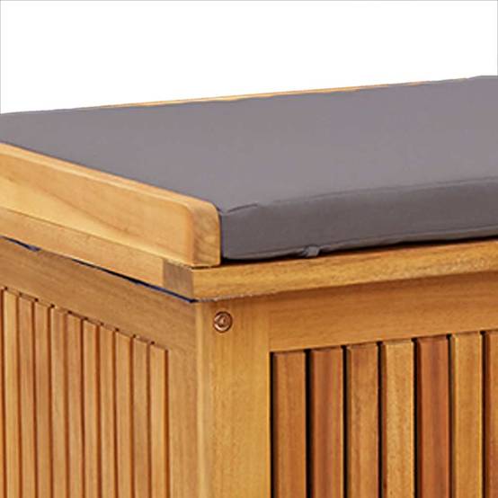 Boîte à coussins bois d'acacia naturel et gris foncé 90 x 50 x 60.5 cm - PANGIVO - Image 9