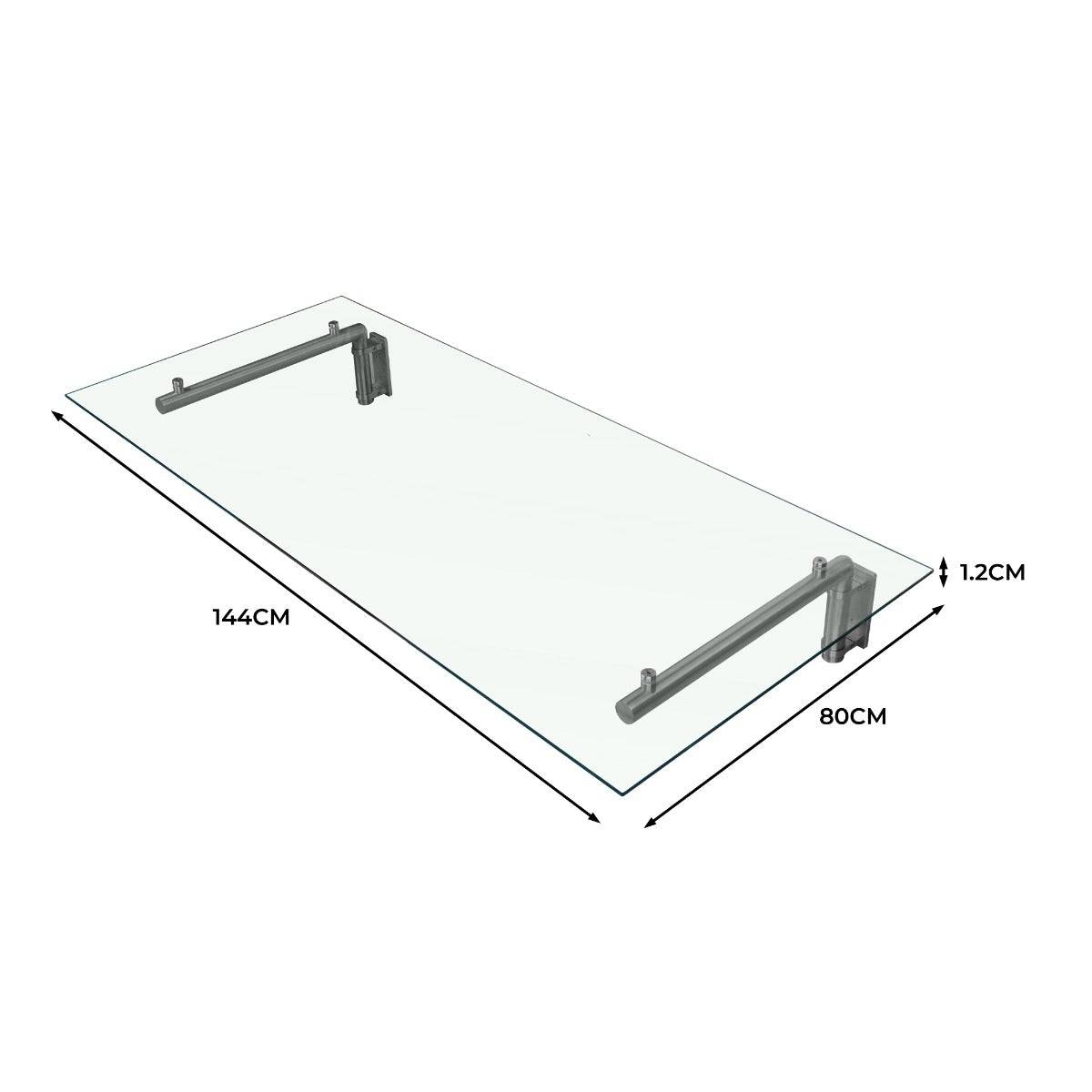 Monstershop - Auvent Porte d'Entrée en Verre 144cm x 80cm MonsterShop - Image 5