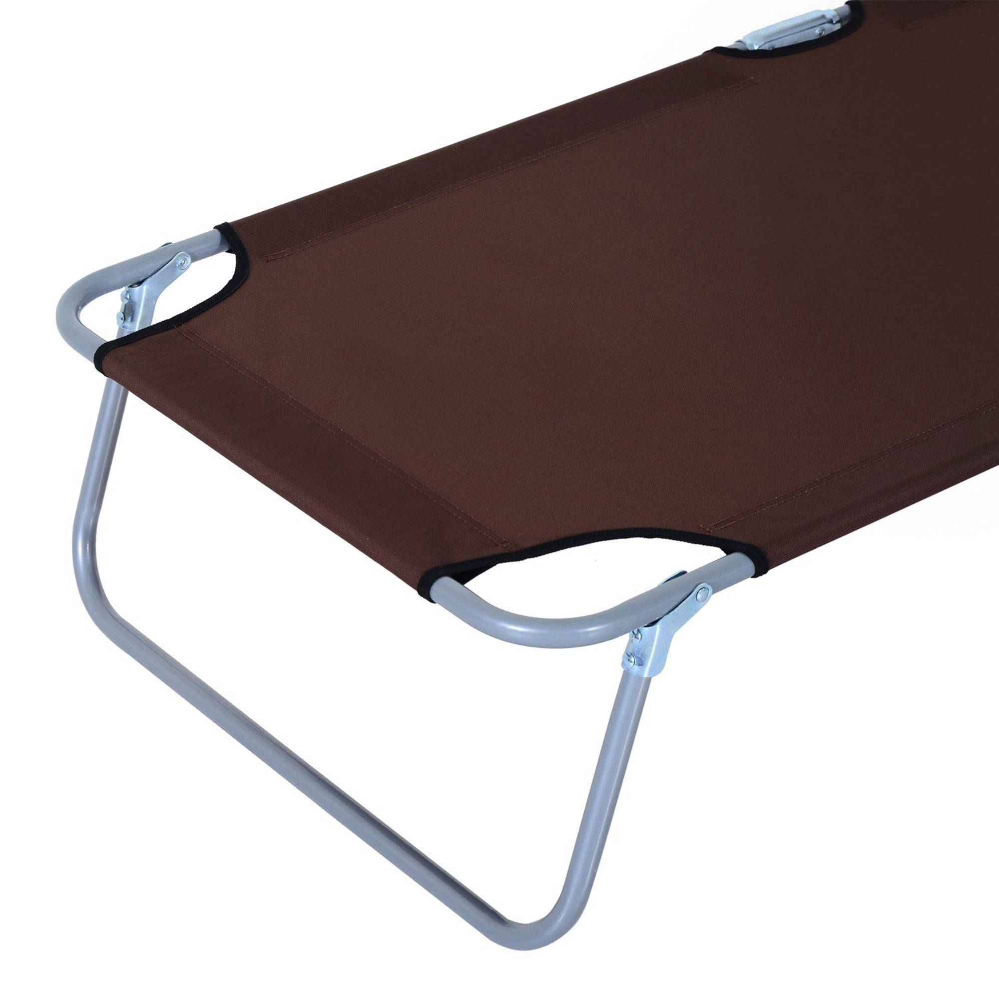 Outsunny - Transat bain de soleil pliable grand confort dossier et pare-soleil réglable multi-positions chocolat - Outsunny - Imagen 9