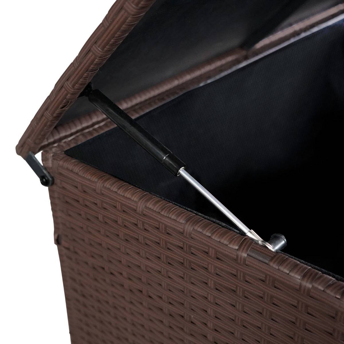 Monster Racking - Coffre de Rangement Extérieur en Rotin Marron – 582 L - Imagen 3