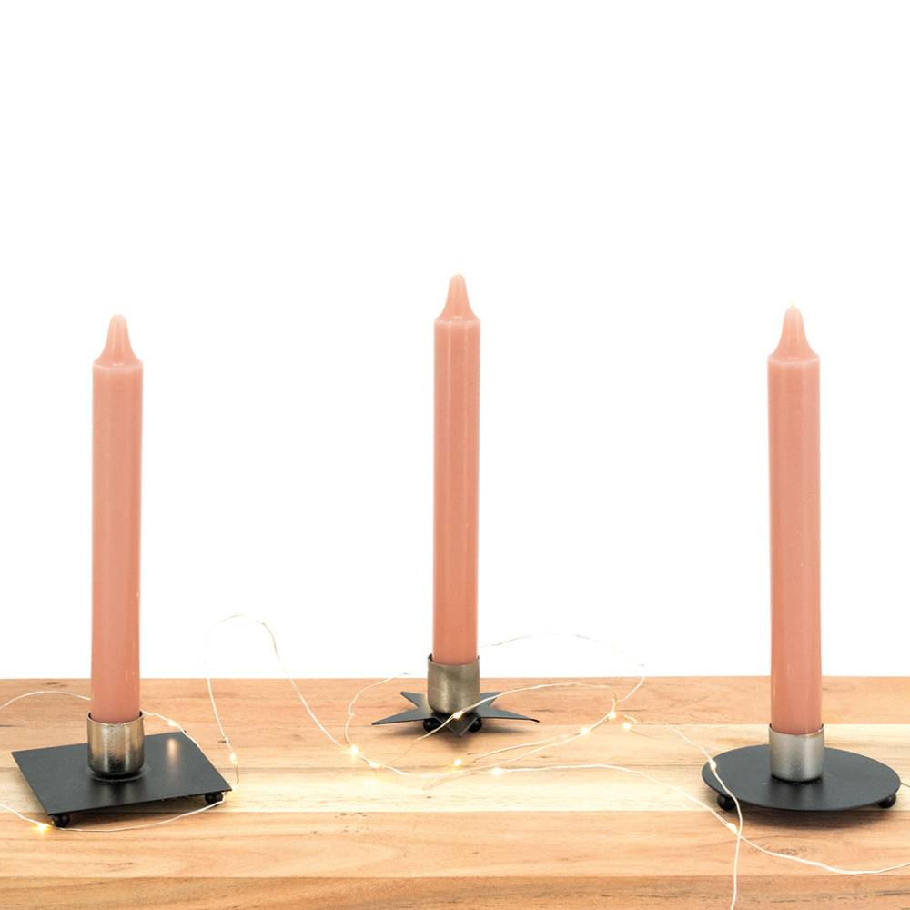 Aubry Gaspard - Bougeoir en métal laqué noir (Lot de 3) - Imagen 2