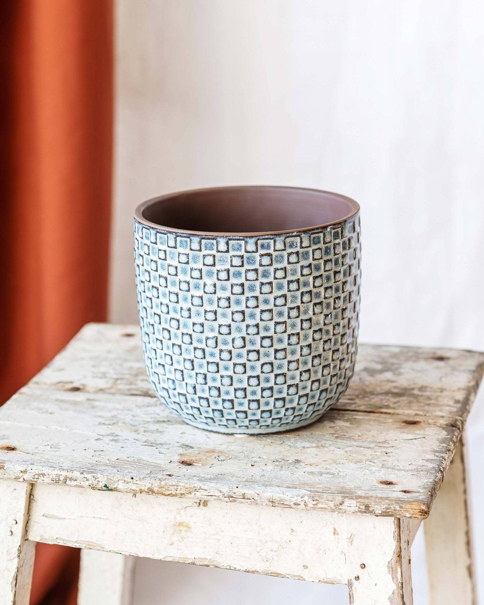 Cache pot – RELIEF BLEU- La Green Touch - Image 1
