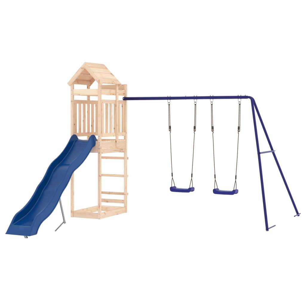 Helloshop26 - Aire de jeux d'extérieur balançoires toboggan portiques robuste jeux jardin 320 x 349 x 238 cm bois de pin massif - Imagen 3
