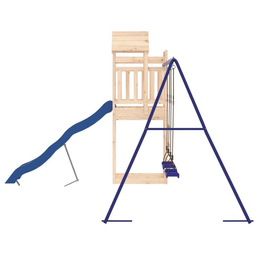 Helloshop26 - Aire de jeux d'extérieur balançoires toboggan portiques robuste jeux jardin 320 x 349 x 238 cm bois de pin massif - Imagen 4