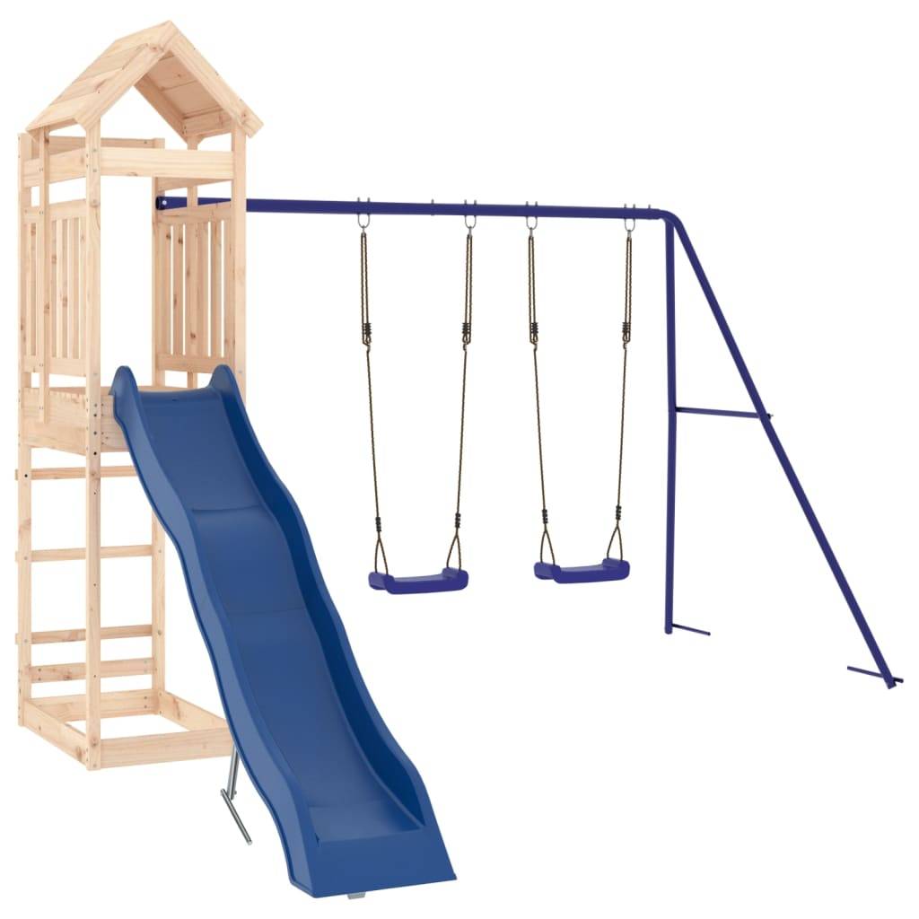 Helloshop26 - Aire de jeux d'extérieur balançoires toboggan portiques robuste jeux jardin 320 x 349 x 238 cm bois de pin massif - Imagen 1