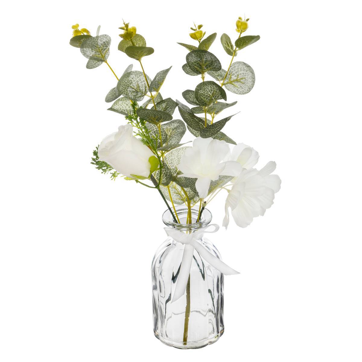 Atmosphera - Composition eucalyptus artificielle vase verre H39cm - Atmosphera Créateur d'intérieur - Image 1