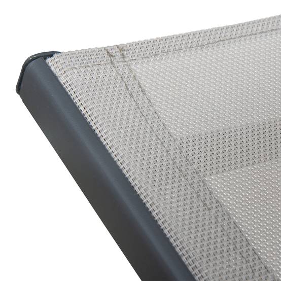 Lot de 2 bains de soleil SARDINIA en textilène gris - structure anthracite - HAPPY GARDEN - Image 4