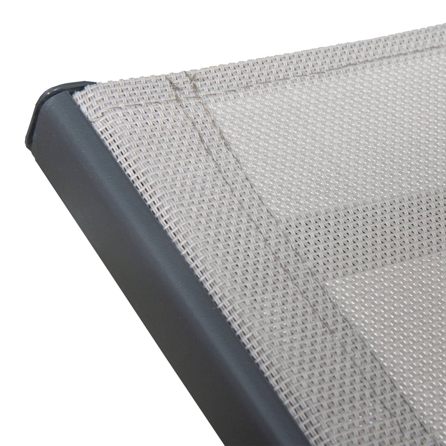 Lot de 2 bains de soleil SARDINIA en textilène gris - structure anthracite - HAPPY GARDEN - Image 4