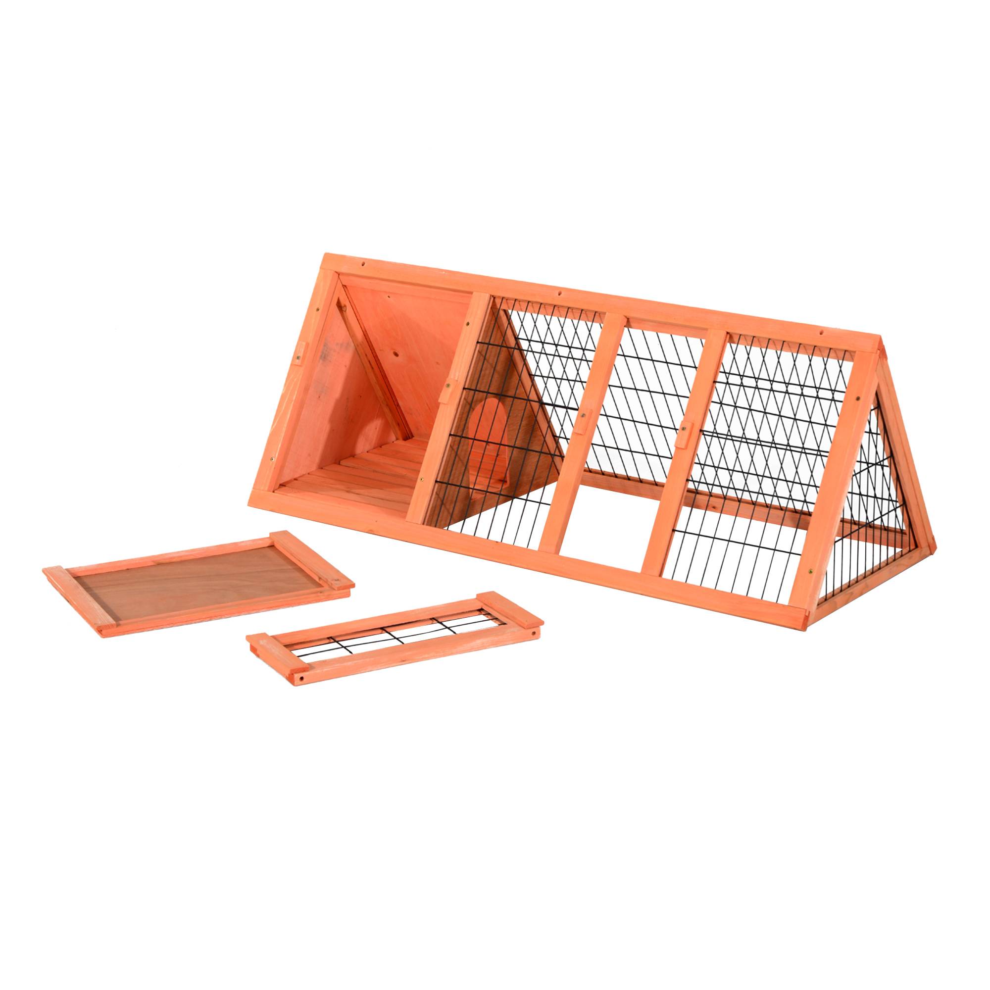 Clapier pour lapins et petits animaux en bois d'épicéa, 118x50x45cm - Image 8