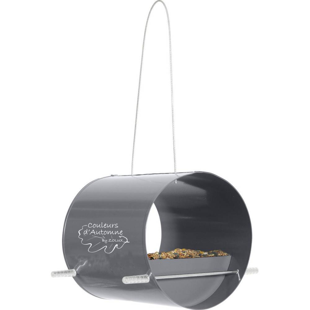 Zolux - Mangeoire petit tonneau ardoise   ø 14 cm pour oiseaux - Imagen 1