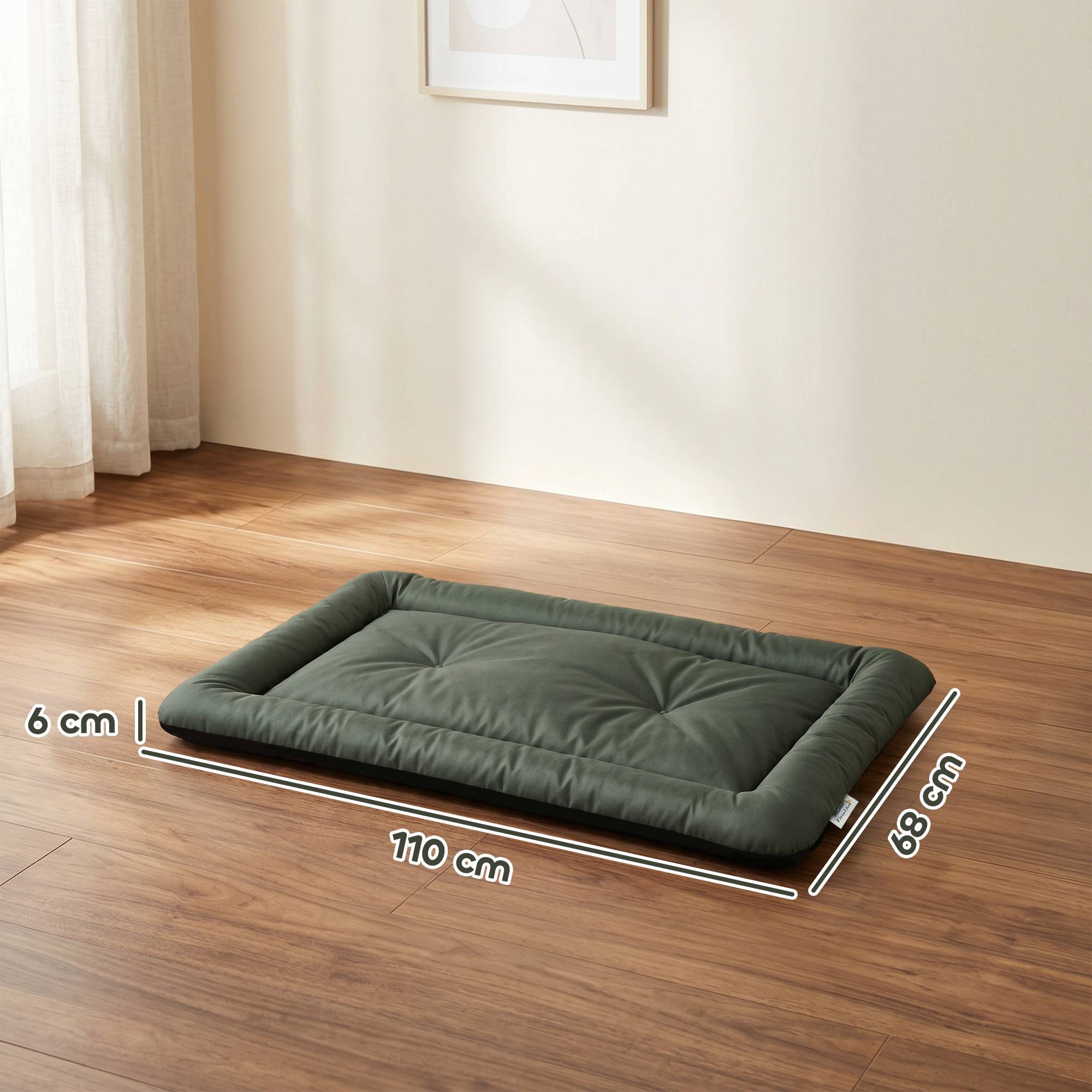 ComfortXL - Lit pour chien en tissu Oxford 420D vert pliable pour voyage extérieur imperméable antidérapant lavable - Image 3