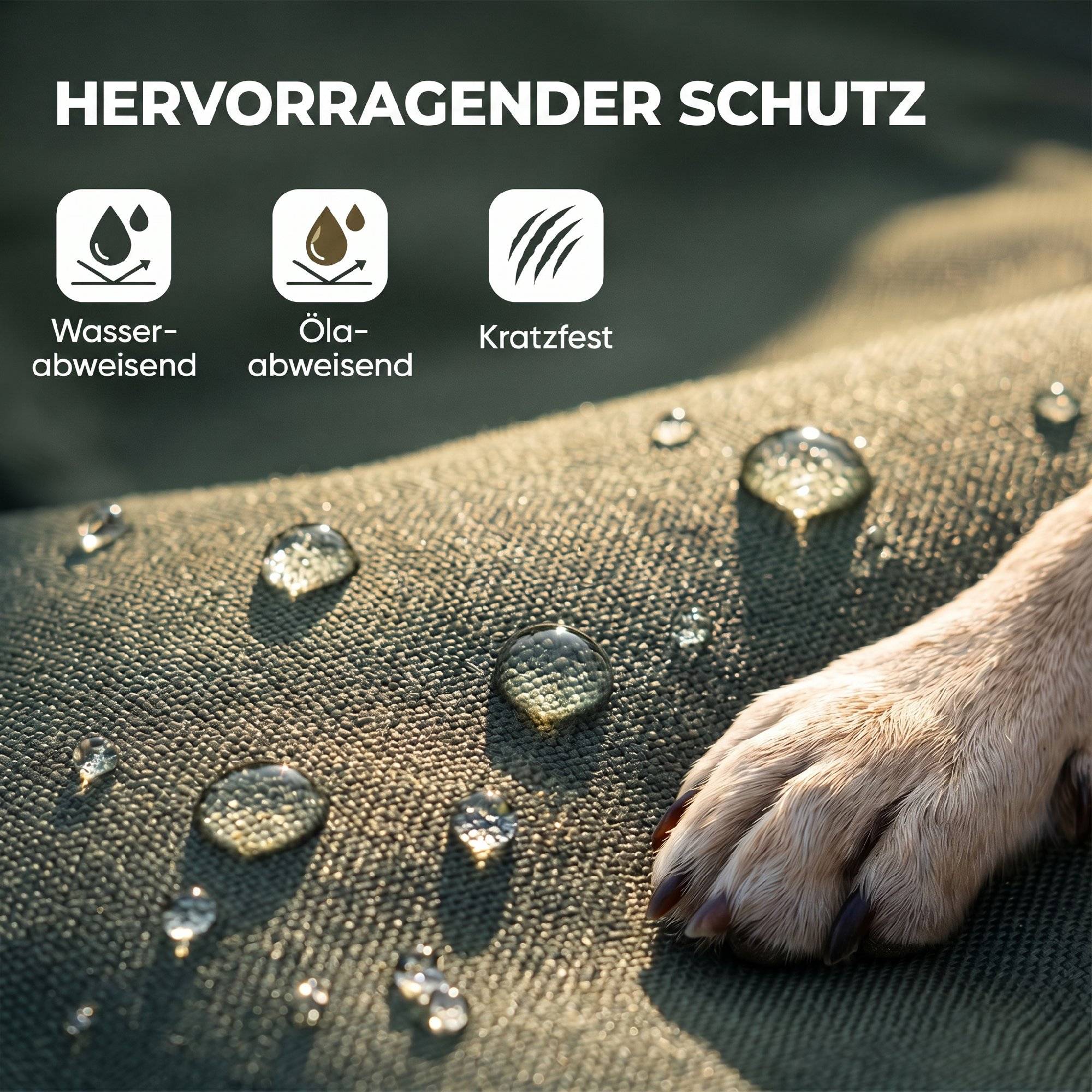 ComfortXL - Lit pour chien en tissu Oxford 420D vert pliable pour voyage extérieur imperméable antidérapant lavable - Image 4